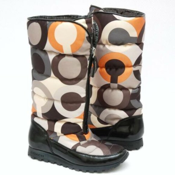 Coach Optic JOLT Art Nylon/Patent Leather Boot 5.5 - Picture 7 of 11